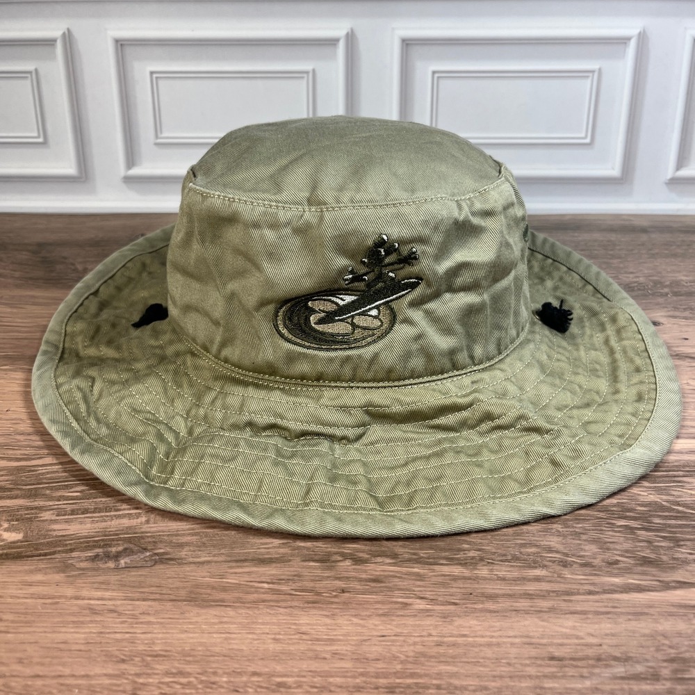 Vintage Disneyland Bucket Hat Green Surfing Lizard Safari Boonie Sun Hat Adult